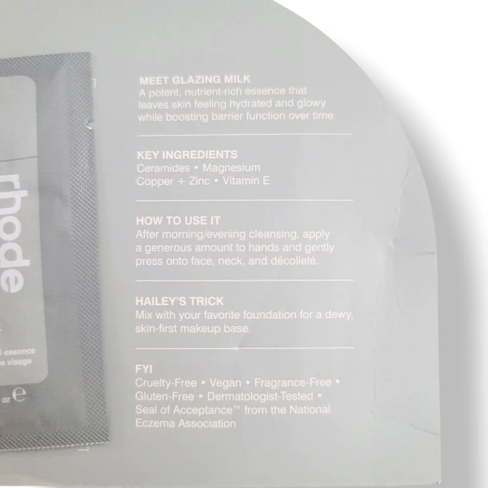 Rhode Glazing Milk Nutrient-rich Ceramide Hydration Moisturizing Sample